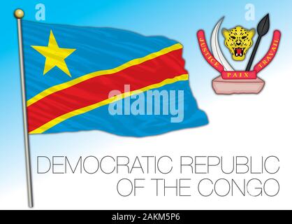 Democratic Republic of the Congo Flag Black and White. Country National  Emblem Banner. Monochrome Grayscale EPS Vector File Stock Vector Image &  Art - Alamy