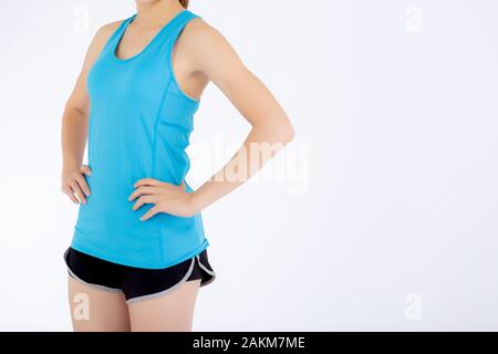 Close-up of beautiful young Caucasian female athlete exercising