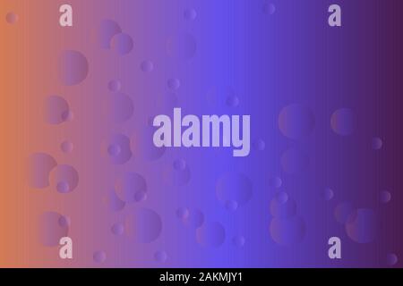 Abstract colored background with bubbles. Violet, blue, orange abstract circles spheres. Embossed circles and round bumps. Copy space. Stock vector Stock Vector