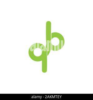 letter qb loop linked curves logo vector Stock Vector