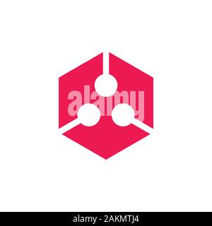 hexagonal dots abstract logo vector Stock Vector