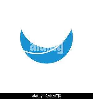 simple blue wave geometric logo vector Stock Vector