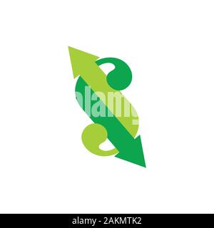 letter s opposite arrow logo vector Stock Vector