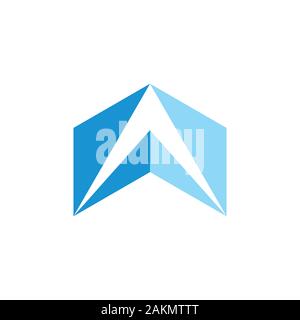 3d box arrow geometric logo vector Stock Vector