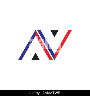 letter av n triangle arrow logo vector Stock Vector