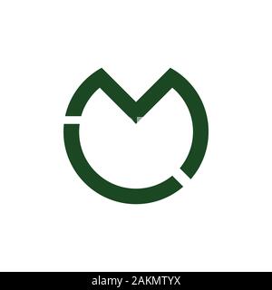 letter mu circle geometric line logo vector Stock Vector