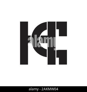 letter hq simple geometric line logo vector Stock Vector