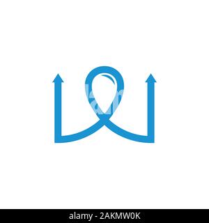 letter w loop arrow logo vector Stock Vector