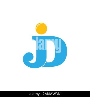 letter jd linked colorful logo vector Stock Vector