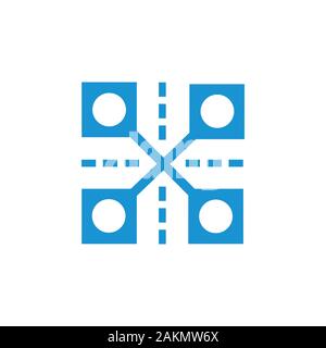 stripes square geometric abstract path logo vector Stock Vector