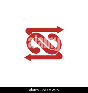 letter s linked unique overlap logo vector Stock Vector