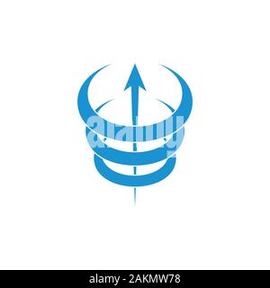 3d arrow up curves motion logo vector Stock Vector