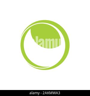 letter e leaf geometric circle logo vector Stock Vector