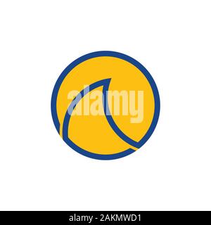 simple sun waves geometric line circle logo vector Stock Vector