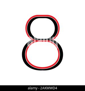 number 8 linked overlap line symbol vector Stock Vector