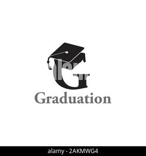 letter g graduation hat logo vector Stock Vector