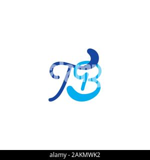 letter tb linked curves design logo vector Stock Vector