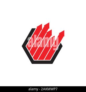 hexagonal geometric arrows up graphic symbol vector Stock Vector Image ...