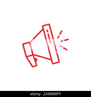 megaphone speaker thin line symbol vector Stock Vector