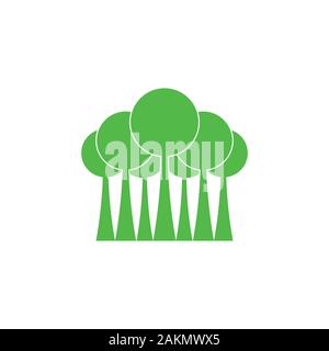 green forest geometric tree symbol vector Stock Vector