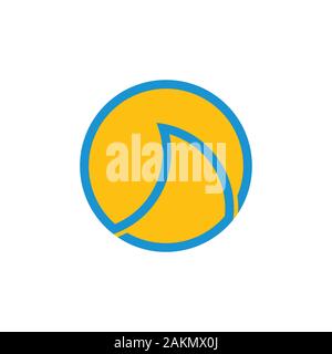 simple sun waves geometric line circle logo vector Stock Vector