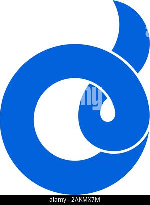 letter o d overlapping ribbon simple design logo vector Stock Vector