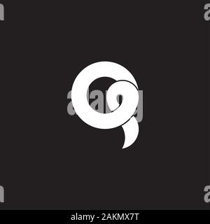 letter q overlapping ribbon simple design logo vector Stock Vector