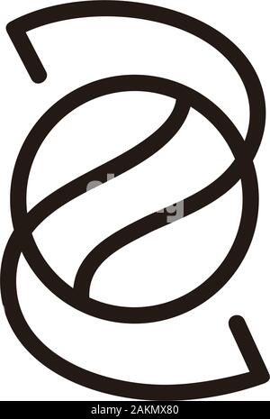 number two circle tennis ball symbol vector Stock Vector