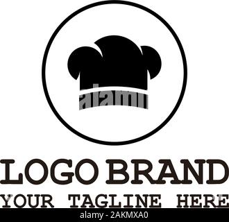 chef hat symbol simple geometric design logo vector Stock Vector