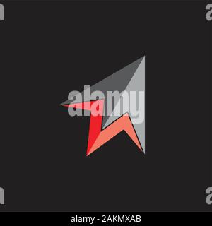 3d arrow up geometric logo Stock Vector