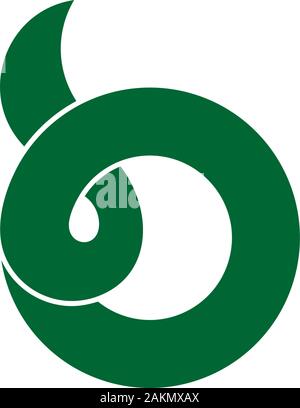letter o b overlapping ribbon simple design logo vector Stock Vector