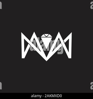 letter m geometric line diamond logo vector Stock Vector