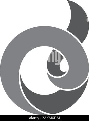 letter o d 3d ribbon motion design symbol logo vector Stock Vector
