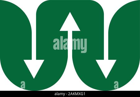 letter w flow arrow process symbol logo vector Stock Vector