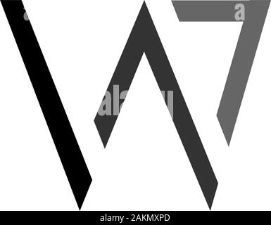 letter mp simple geometric arrow line logo vector Stock Vector