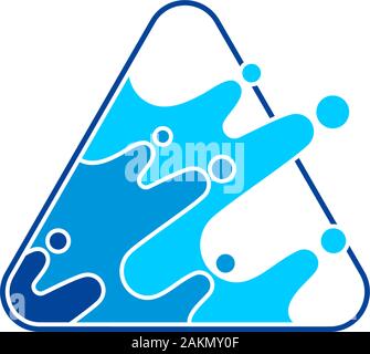 triangle 3d liquid motion design decoration logo vector Stock Vector