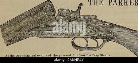 Breeder and sportsman . S« ** RACING MATERIAL Op. IN ENDLESS VARIETY AT J, A. McKERBONS, 228, 230 and 232 Ellis Street. - - - - San Francisco. THE PARKER GUN. At ibe two principal events of the year—at (he Worlds Trap Shoot-ing Carnival held at Wellington, Mass., May 30 to June n, 1887, Hie par. &lt;^-^ker-Gun won the leading prize for best averagefor five days i-booting; also at Seattle, W. T., June 9, 10 an **, lb87, the leading prize and best average -was won with the ParkerGun, adding victories (o 18BC as follows: The Second Annual Tournament of the CbamberlJu CartridgeCo., hell at Clevela Stock Photo