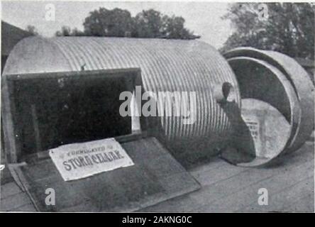 Apollo best bloom and Appollo-keystone copper steel galvanized sheets . Apollo Corrugated Storm Cellar.before installation Stock Photo