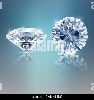 Two diamonds sparkling background. vector Stock Vector