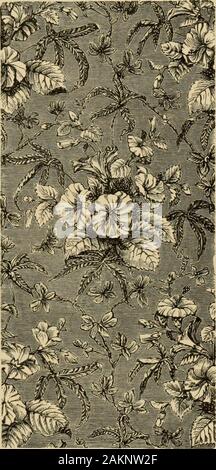Examples of household taste . Carpets : French Court. require minute stitches. The screen is mounted in three leaves, and framed inebony ornamented with carved panels. It is an admirable example of theprogress made by the institution, in the brief time of its existence, in instructingwomen in the art of design and artistic needle-work. It has been well said that the characteristics of lightness and filminess ofthe texture should never be forgotten in the ornamentation of lace, which should 378 THE INTERNATIONAL EXHIBITION, i876. be essentially light, elegant and flowing; all straight lines sho Stock Photo