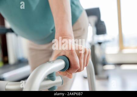 Elderly people in the hospital rehabilitation exercise Stock Photo