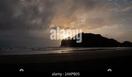 Sunset at Te Henga (Bethells Beach),west Auckland, New Zealand Stock Photo