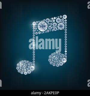 Music note with concept diamond Stock Vector