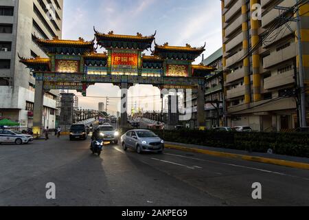 Dec 31, 2019 Binondo Chinatown Street Scene, Manila, Philippines Stock Photo