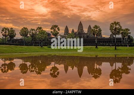 Buddhist temple Angkor Wat in Cambodia Stock Photo