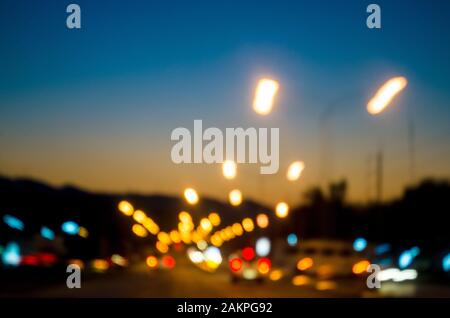 defocused of road lights Stock Photo