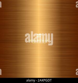 Gold metallic metal polished background and texture. Vector illustration Stock Vector