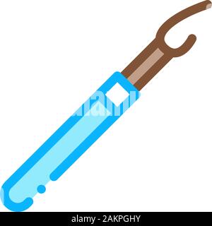 Sewing Knife Icon Vector Outline Illustration Stock Vector