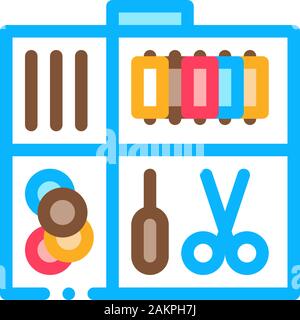 Sewing Kit Case Icon Vector Outline Illustration Stock Vector