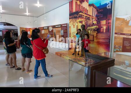 Jan 5, 2020 People viewing Museo ni Jose Rizal exhibits, Calamba, Philippines Stock Photo